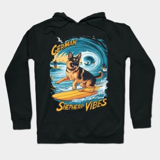 Surfing German Shepherd Hoodie